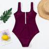 HerCurve Zip-Front One-Piece Swimsuit